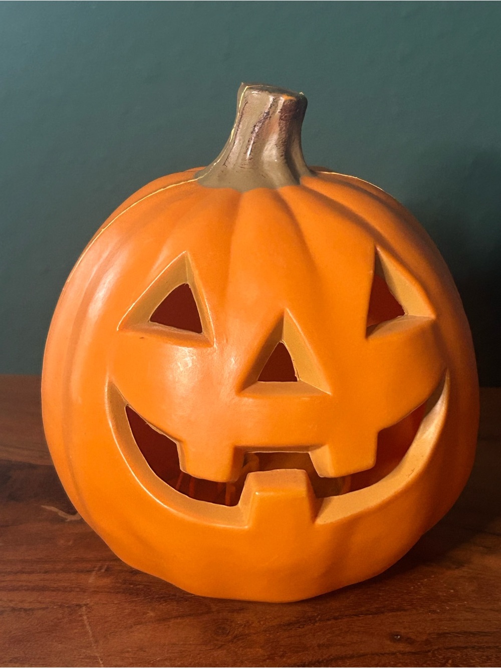 Orange blow Molded PlasticJack-O'-Lantern Halloween Pumpkin Decor